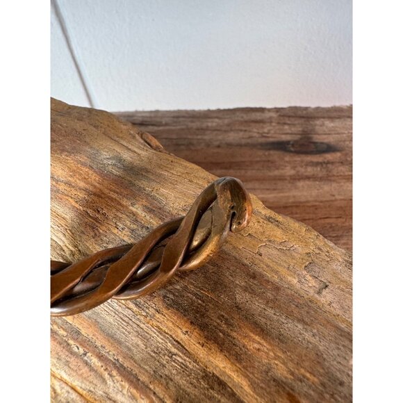 Solid Copper Cuff Bracelet Braided Twisted Rope Heavy Thick - Picture 4 of 8
